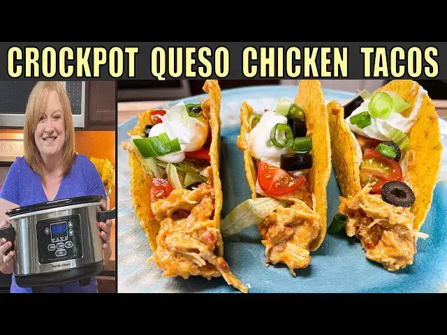 'Video thumbnail for Crockpot QUESO CHICKEN | 5 Ingredient CHEESY CHICKEN Slow Cooker Recipe'