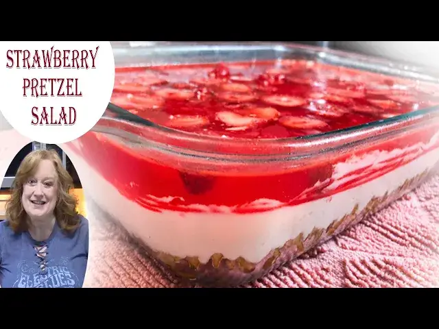 'Video thumbnail for STRAWBERRY PRETZEL SALAD DESSERT RECIPE  A Delicious Classic Dessert'