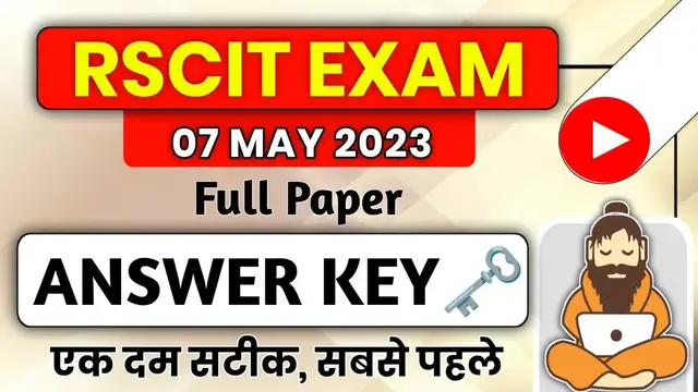 'Video thumbnail for RSCIT Answer key today RSCIT 7 May 2023 answer key RSCIT 7 May 2023 Answerkey | RSCIT Answerkey 2023'