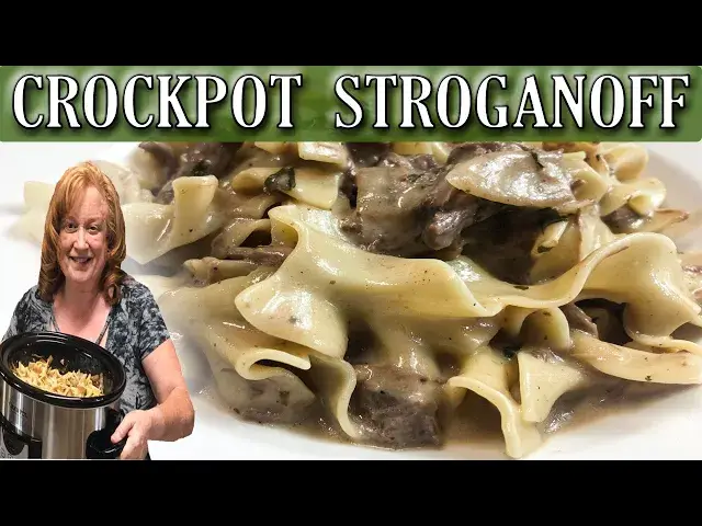 'Video thumbnail for CROCKPOT CREAMY BEEF STROGANOFF RECIPE USING A ROAST'