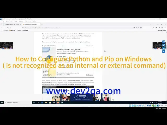 'Video thumbnail for How to Configure Python and Pip on Windows ( is not recognized as an internal or external command)'