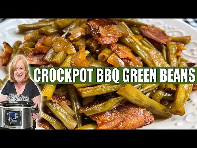 'Video thumbnail for Crockpot BARBECUE GREEN BEANS | Perfect Summer Slow Cooker Side'