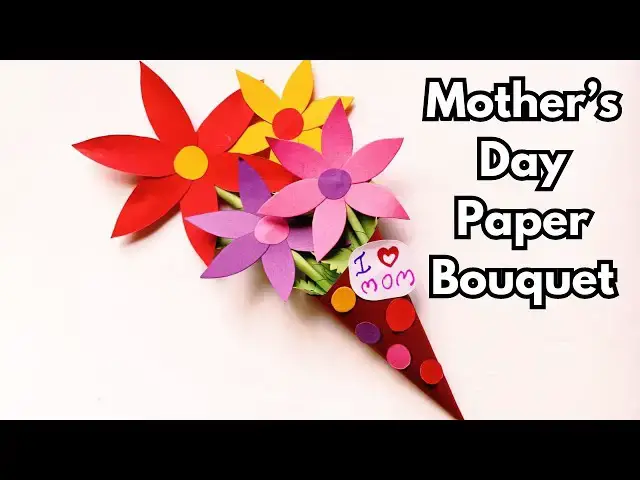 'Video thumbnail for Mother’s Day Paper Bouquet Craft for KIDS'