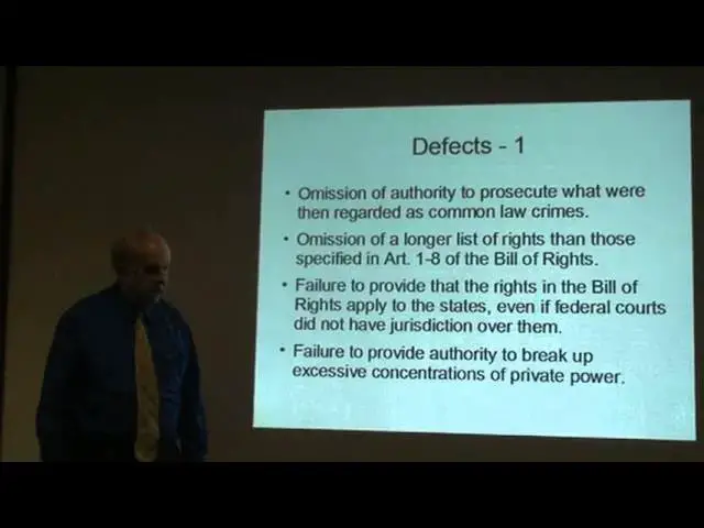 'Video thumbnail for Defects in the Constitution'