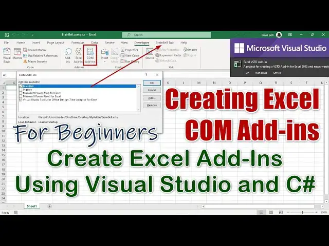 'Video thumbnail for Creating a COM Add-In for Excel Using C# in Visual Studio'