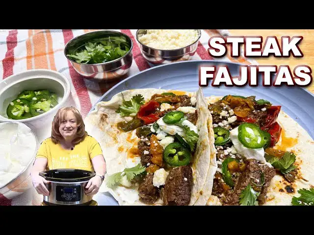 'Video thumbnail for Crockpot STEAK FAJITAS How To Make Slow Cooker Mexican Flavored Meal'