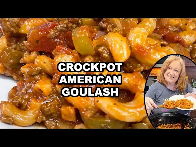 'Video thumbnail for CROCKPOT AMERICAN GOULASH, Slow Cooker Ground Beef Recipe'