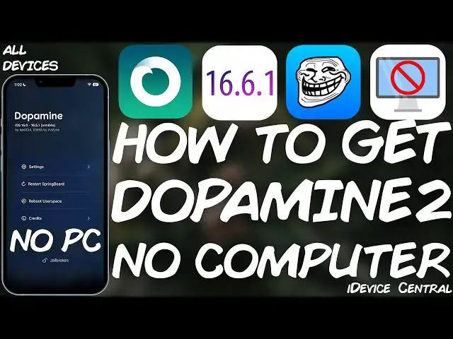 'Video thumbnail for iOS 15.0 - 16.6.1 Dopamine 2 JAILBREAK NO COMPUTER (All Devices) With Tweaks'