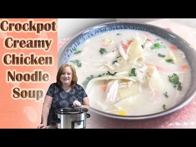 'Video thumbnail for CROCKPOT CREAMY CHICKEN NOODLE SOUP | COOK WITH ME | WHATS FOR DINNER?'