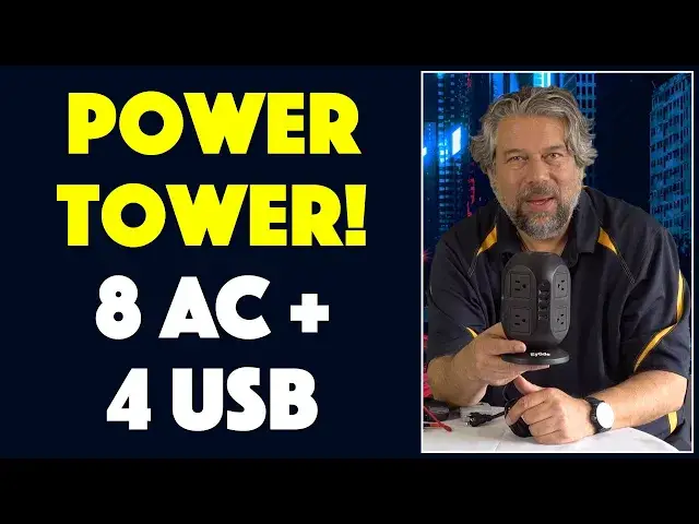 'Video thumbnail for EYGDE Power Tower AC + USB Vertical Power Strip - REVIEW'