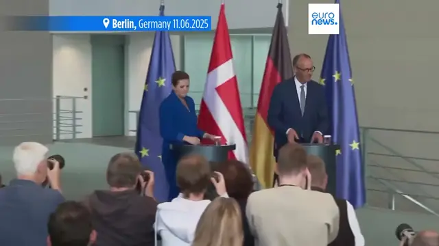 'Video thumbnail for Friedrich Merz meets with Danish PM Mette Frederiksen in Berlin'