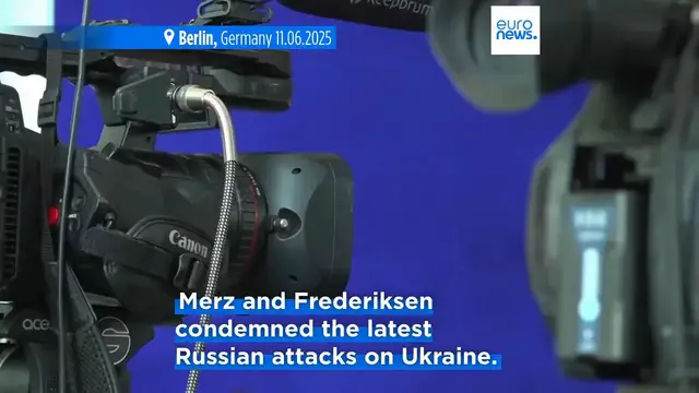 'Video thumbnail for Friedrich Merz meets with Danish PM Mette Frederiksen in Berlin'