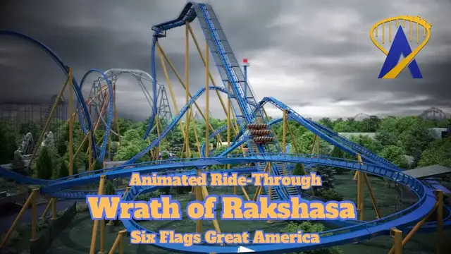 'Video thumbnail for Wrath Of Rakshasa Animated Ride-Through From  Six Flags Great America'