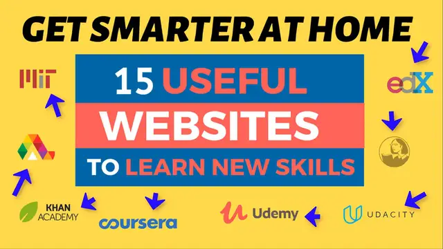 'Video thumbnail for 15 USEFUL WEBSITES For LEARNING NEW SKILLS (Get Smarter At Home)'
