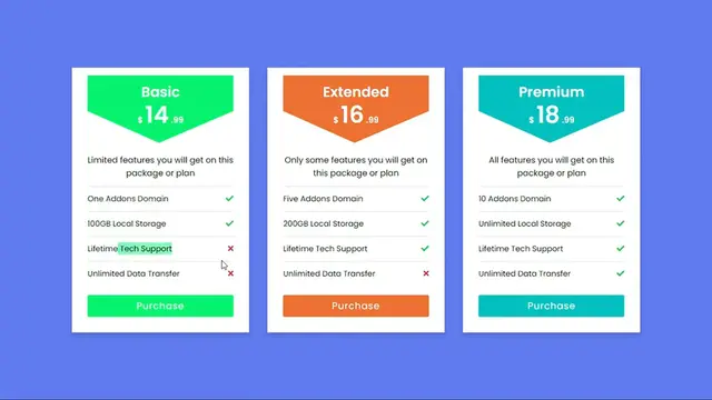 'Video thumbnail for Responsive Pricing Table using HTML & CSS'