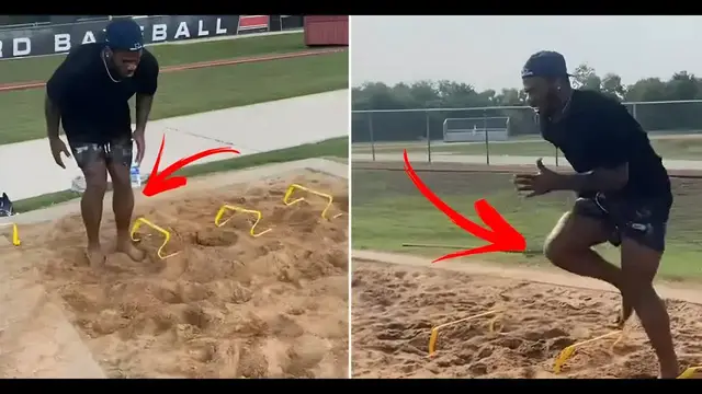 'Video thumbnail for #Cowboys Micah Parsons Working Out In The Sand Pit + Grounding & More'