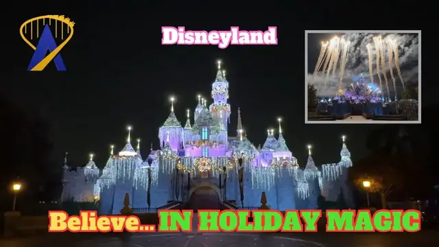 'Video thumbnail for Believe...In Holiday Magic Fireworks Spectacular - Front Row Sleeping Beauty Castle Disneyland 2024'