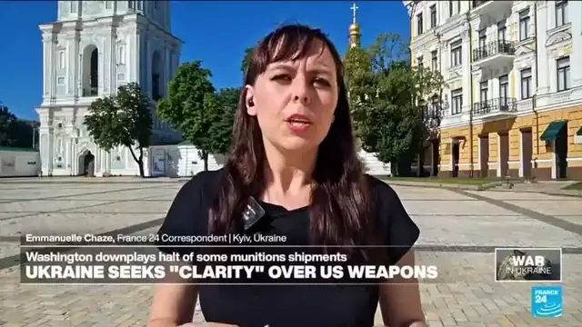 'Video thumbnail for Ukraine scrambling for clarity as US downplays halt to arms shipments'