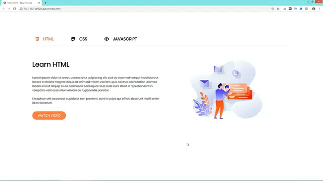 'Video thumbnail for How To Make Tab Layout On Website Using HTML CSS And JavaScript'