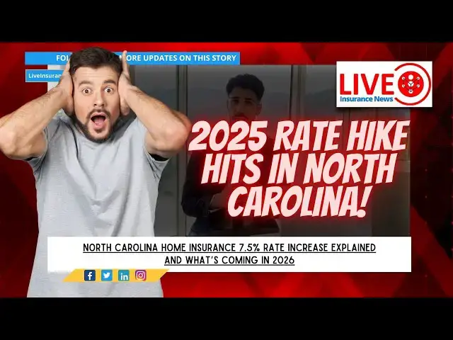 'Video thumbnail for Insurance News Today: North Carolina Home Insurance Rates to Rise 7.5% in 2025'