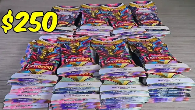 'Video thumbnail for Opening 100x Packs - Pokémon Lost Origin Sleeved Booster Packs'