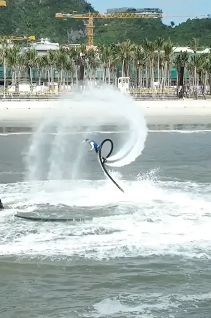 'Video thumbnail for Incredible backflips on a water hoverboard'