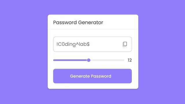 'Video thumbnail for Create Random Password Generator in HTML CSS & JavaScript _ Strong Password Generator'
