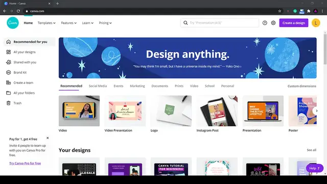 'Video thumbnail for HOW TO USE CANVA (TUTORIAL FOR BEGINNERS)'