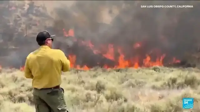 'Video thumbnail for California firefighres battle biggest blaze of year'