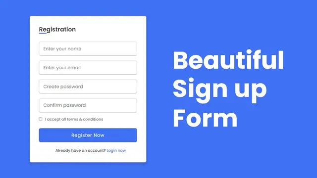 'Video thumbnail for Sign up or Registration Form Template in HTML and CSS'