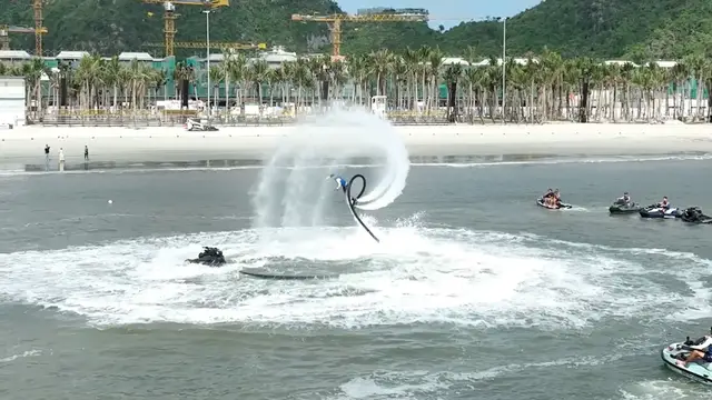 'Video thumbnail for Incredible backflips on a water hoverboard'