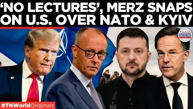 'Video thumbnail for Europe Doesn’t Need U.S. Lectures – Merz Fires Back at Critics | Times Now World'