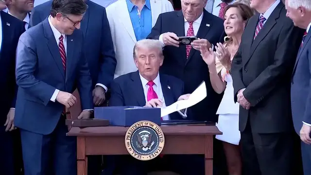 'Video thumbnail for WATCH: Donald Trump signs 'big beautiful bill' as landmark policy becomes law'