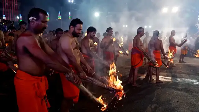 'Video thumbnail for Sacred sparks fly at India's festival of flames'