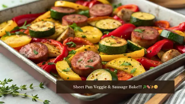 'Video thumbnail for Easy Sheet Pan Veggie & Sausage Bake'