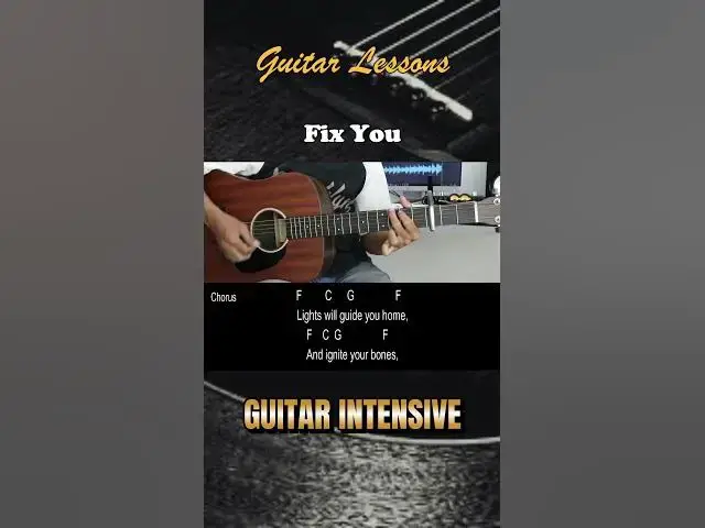 'Video thumbnail for Fix You - Coldplay | EASY Chords & Strumming Pattern - Guitar Lessons for Beginners'