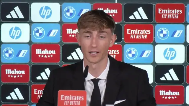 'Video thumbnail for Dean Huijsen is presented at Real Madrid following his transfer from Bournemouth'