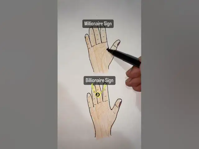 'Video thumbnail for Are you a millionaire or a billionaire #palmistry #shorts #drawing #astrology #reels #online #videos'