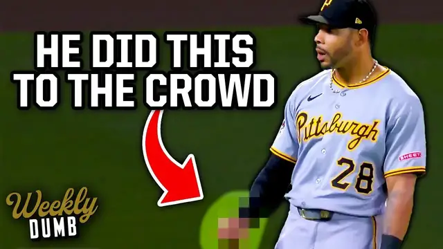 'Video thumbnail for Tommy Pham makes inappropriate gesture at the crowd after fan touches him | Weekly Dumb'