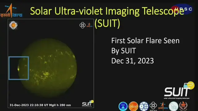 'Video thumbnail for sun solar flare captured by aditya l1'