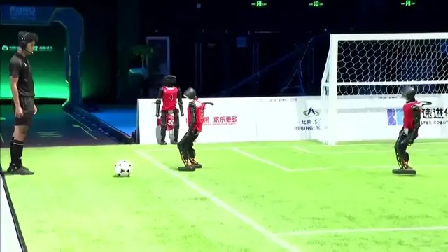 'Video thumbnail for WATCH: Beijing hosts world’s first AI robot football match – ‘Maybe a team England could beat!’'