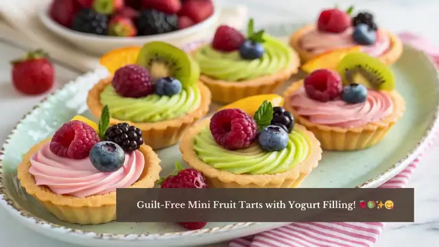 'Video thumbnail for Guilt-Free Mini Fruit Tarts with Yogurt Filling | Light, Fresh & Delicious!'
