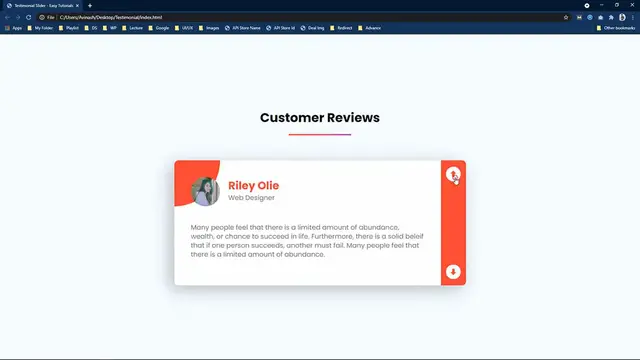 'Video thumbnail for How To Make Slider Using HTML CSS JavaScript _ Testimonial Slider Design Step by Step'
