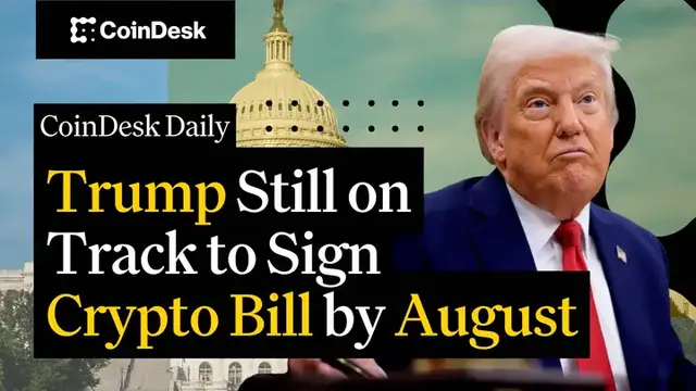 'Video thumbnail for Trump Still on Track to Sign Crypto Legislation by August: White House's Bo Hines'