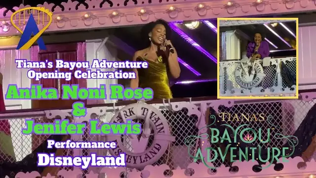 'Video thumbnail for Anika Noni Rose and Jenifer Lewis perform at Disneyland for the opening of Tiana's Bayou Adventure'