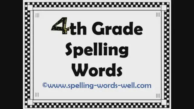 'Video thumbnail for Fourth Grade Spelling Words'