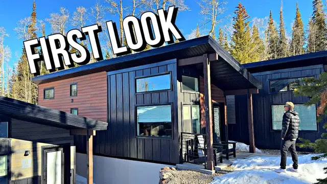 'Video thumbnail for Kerry Tarnow: prefab cabin home tour at 10,000 feet - unplug tiny home resort, utah'