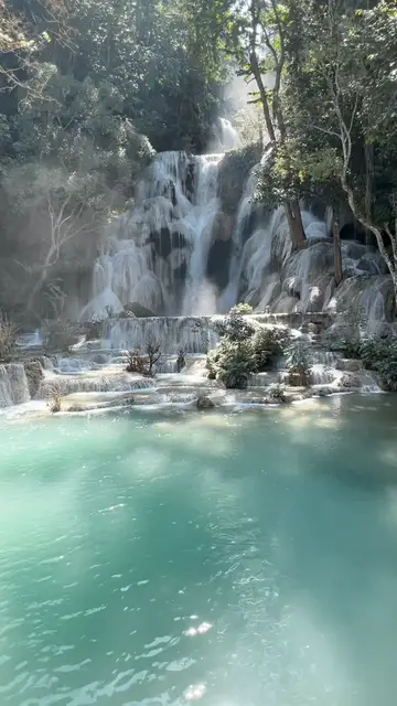 'Video thumbnail for Kuang Si Waterfalls in Laos'