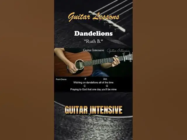 'Video thumbnail for Dandelions - Ruth B. | EASY Guitar Tutorial with Chords / Lyrics #guitarchords'
