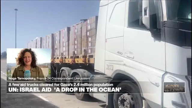 'Video thumbnail for Israel aid to Gaza is a 'drop in the ocean', UN says'